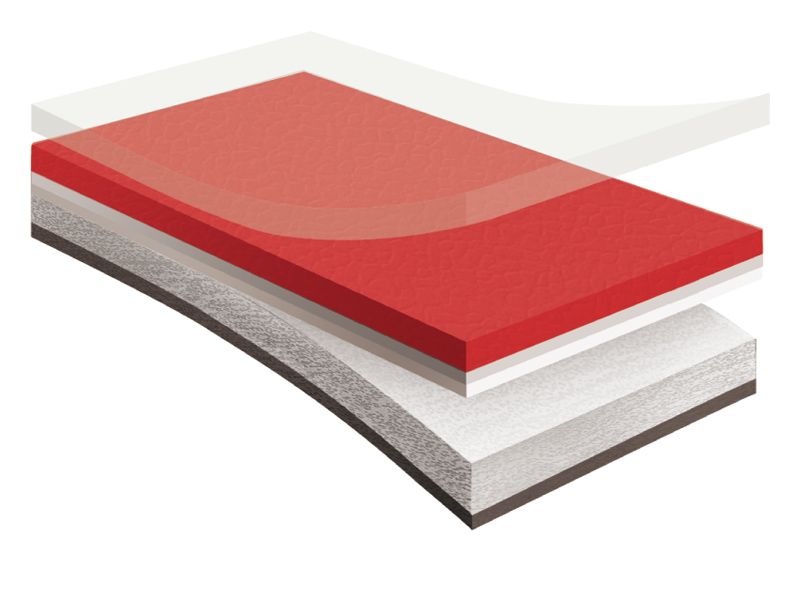 Pavimento deportivo rojo